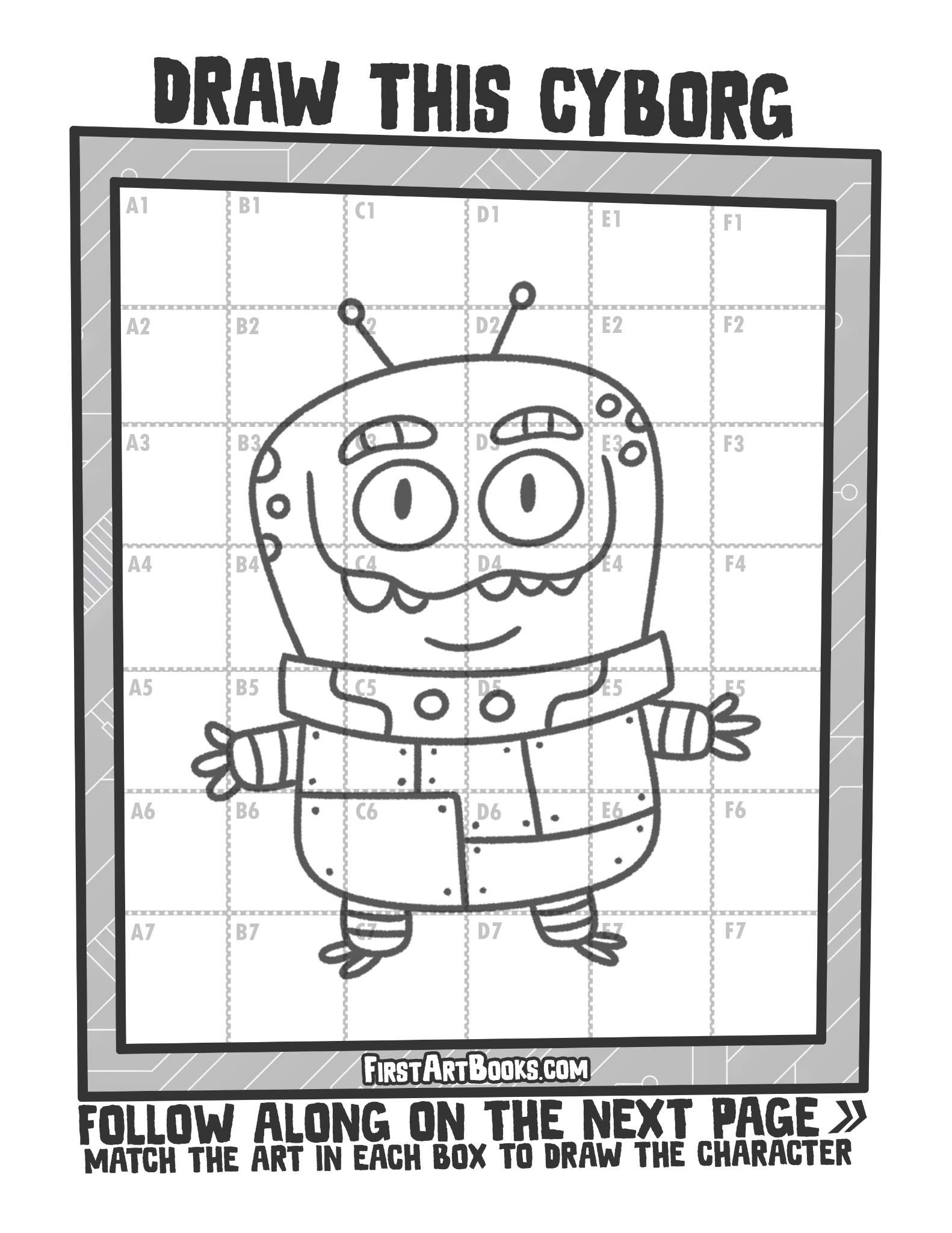 Interior sample 3 from Draw by Grid: Alien Cyborgs