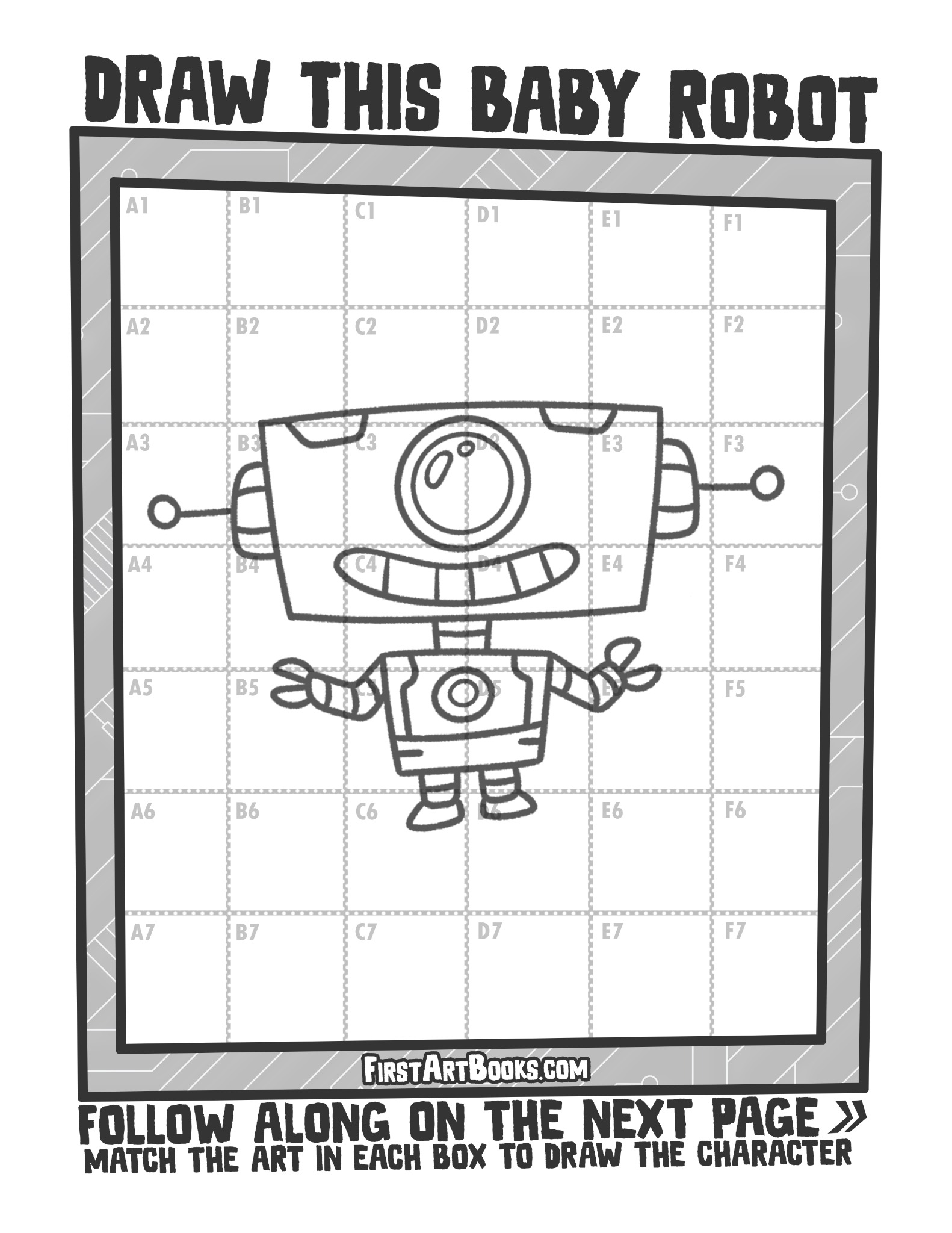 Interior sample 4 from Draw by Grid: Baby Robots