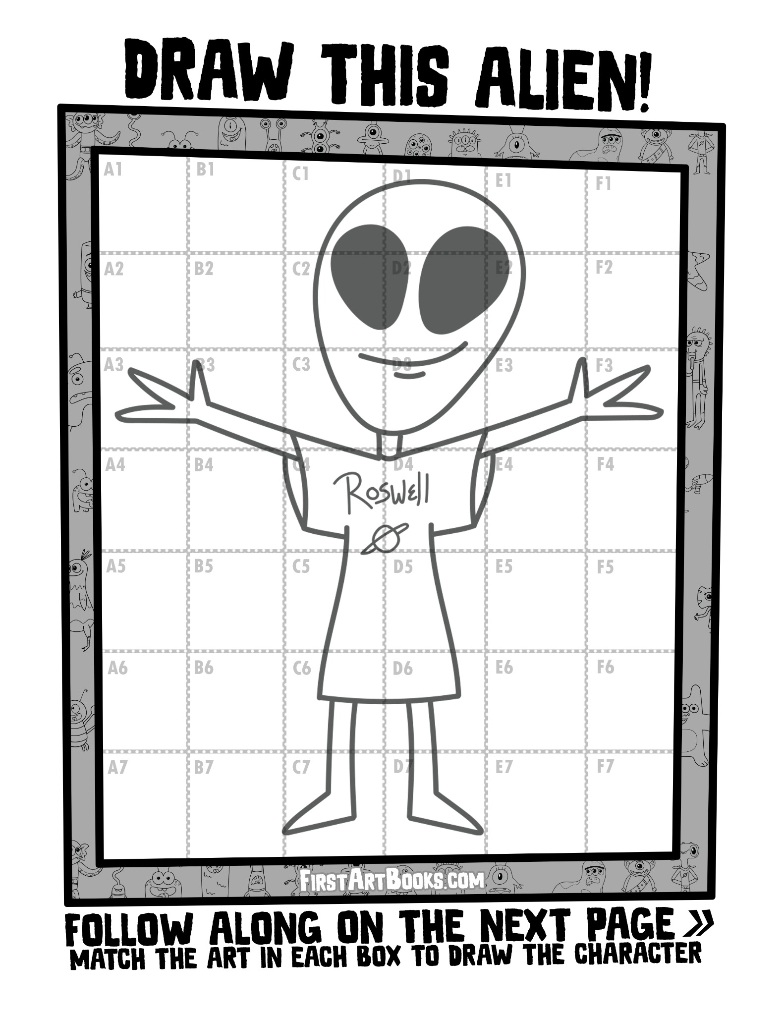 Interior sample 2 from Draw by Grid: Silly Aliens