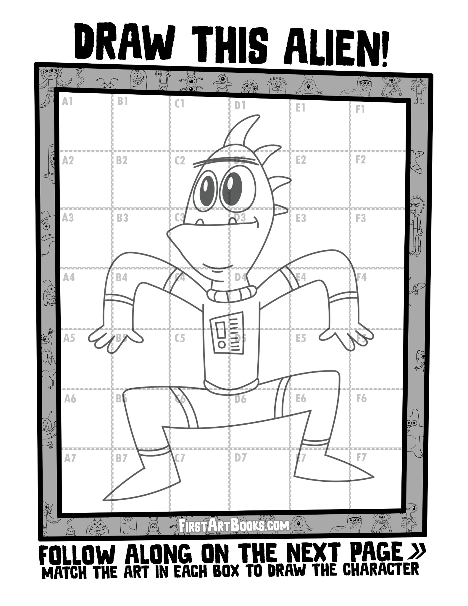 Interior sample 3 from Draw by Grid: Silly Aliens