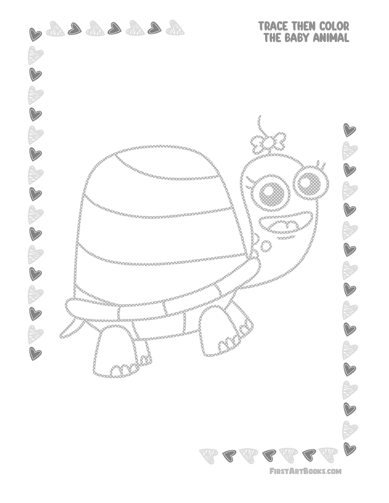 Interior sample 1 from Trace Then Color: Baby Animals