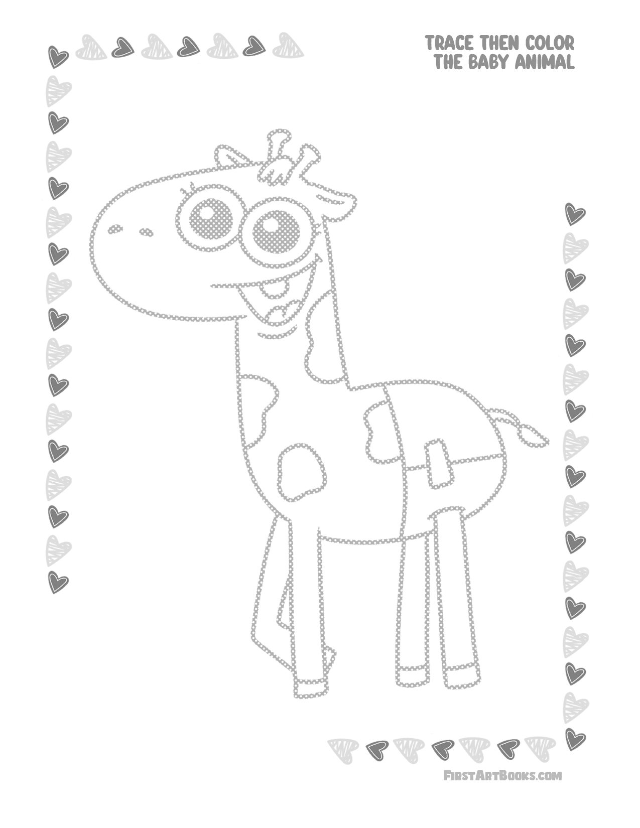 Interior sample 2 from Trace Then Color: Baby Animals