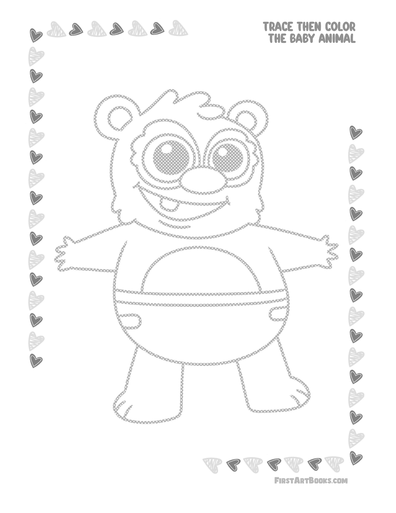 Interior sample 3 from Trace Then Color: Baby Animals