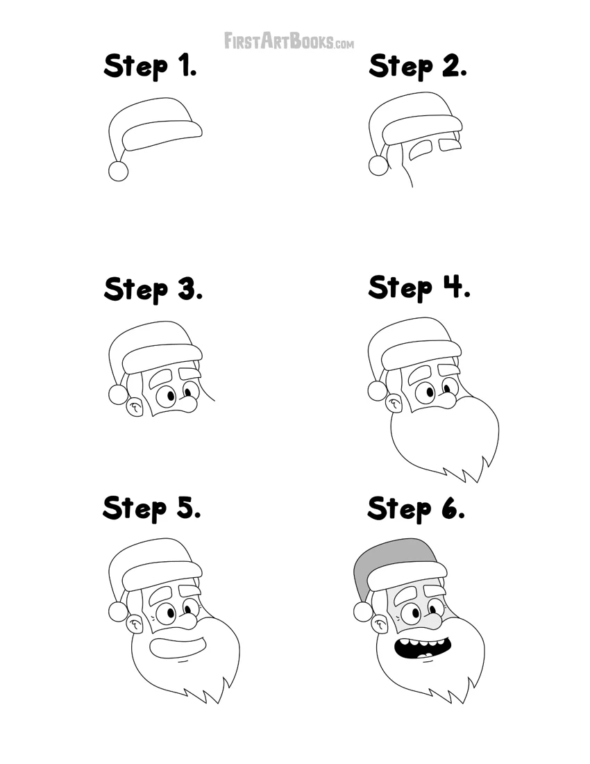 How to Draw Santa: Free Six-Step Printable actual book preview