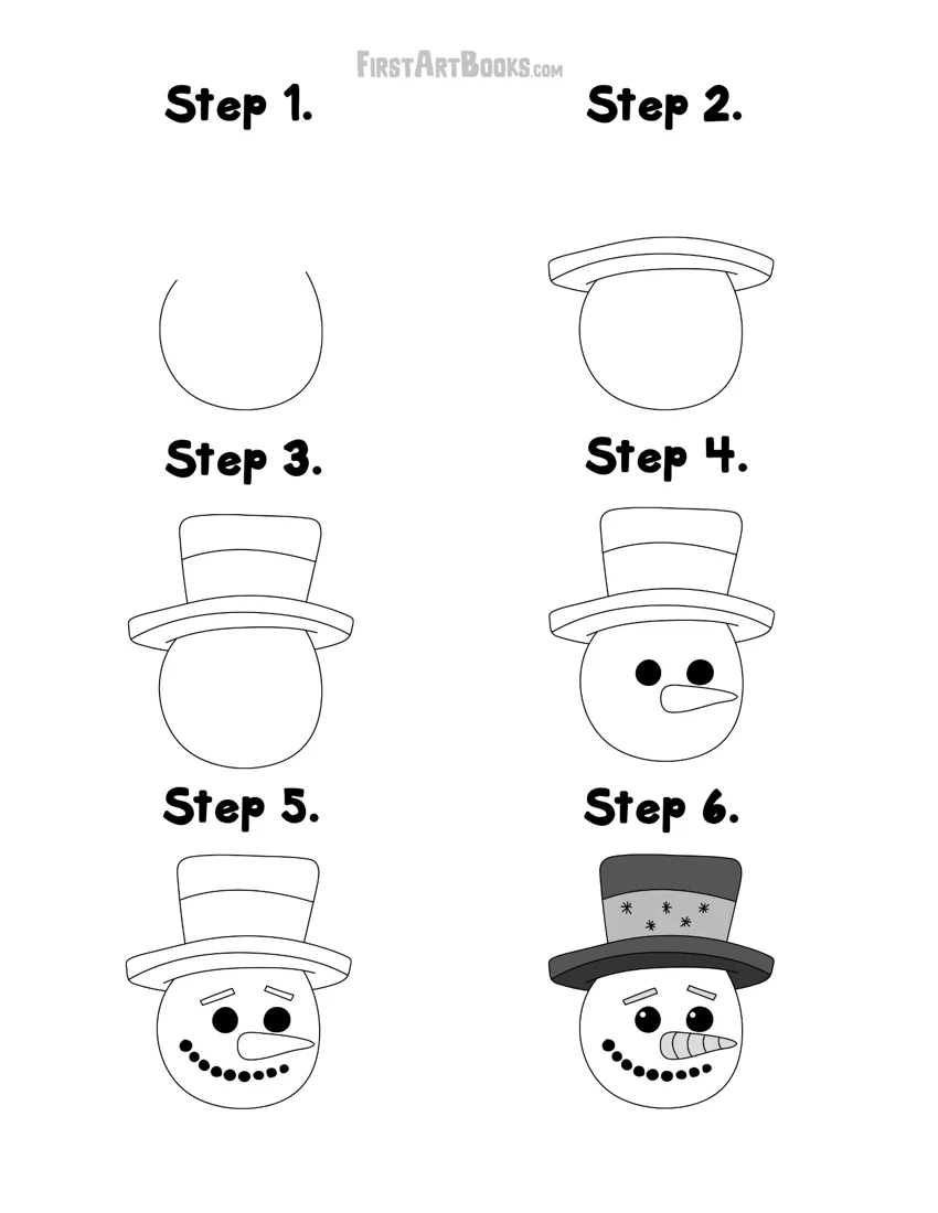 How to Draw a Snowman: Free Six-Step Printable actual book preview